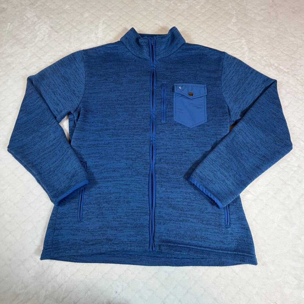 Criquet Golf blue heathered sweater fleece full-zip jacket Men’s Sz M